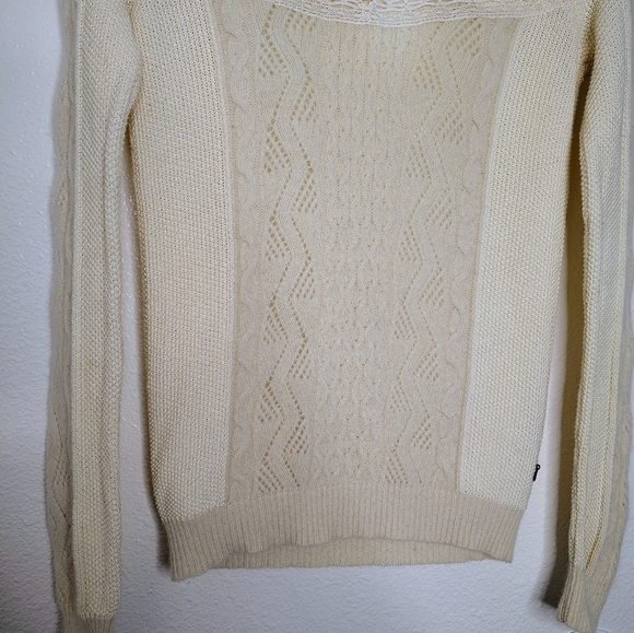 Maison Scotch Cream  Lamb wool/ Angora Blend Knit Jumper Sweater Sz 1 / Small - Picture 4 of 16